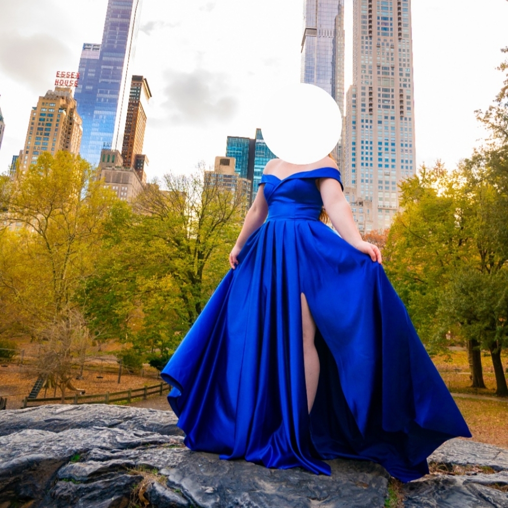 Blue ball gown